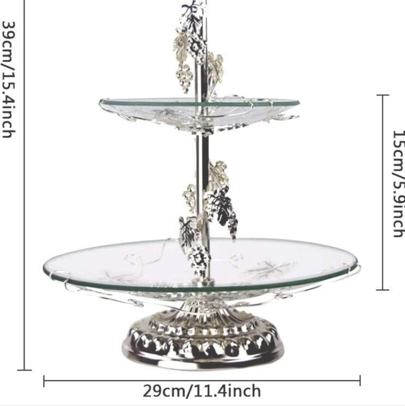 Accents Glass Cake Stand 2 Tier Poshmark